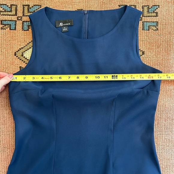 AB studio preppy vintage corpcore business core classic navy sheath dress sz 4 - Picture 12 of 13